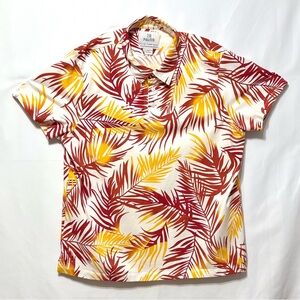 Palm Leaf Tropical Pattern Polo Shirt by 28‎ Palms Size XL  ~ Excellent